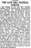 Isabella Dobson - Obituary